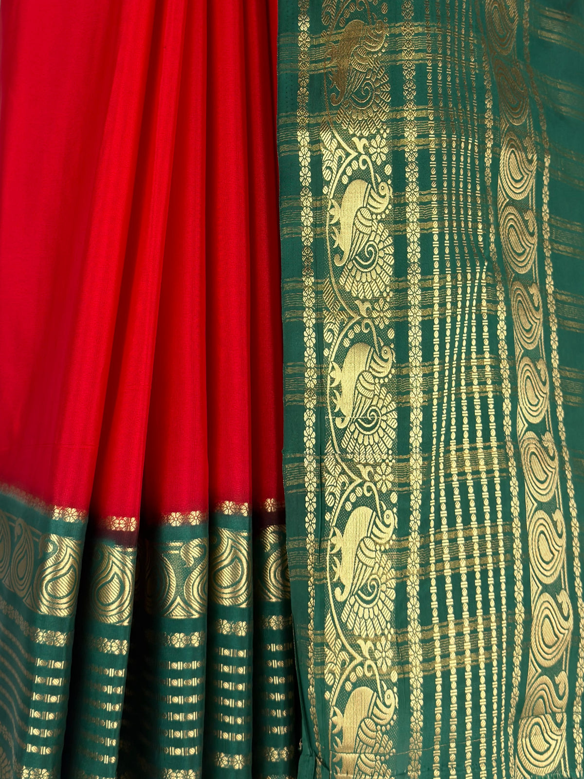 MIMOSA Red Saree Saree — fleets shot full lifestyle