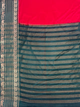 MIMOSA Red Saree Saree — pallu and zari work detail
