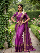 MIMOSA Lavender Mysore Silk crepe Saree — Saree detail