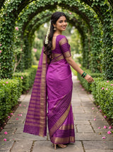 MIMOSA Lavender Mysore Silk crepe Saree — Saree pallu detail