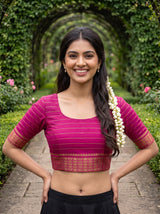 MIMOSA Navy Mysore Silk crepe Saree — Saree pleats detail