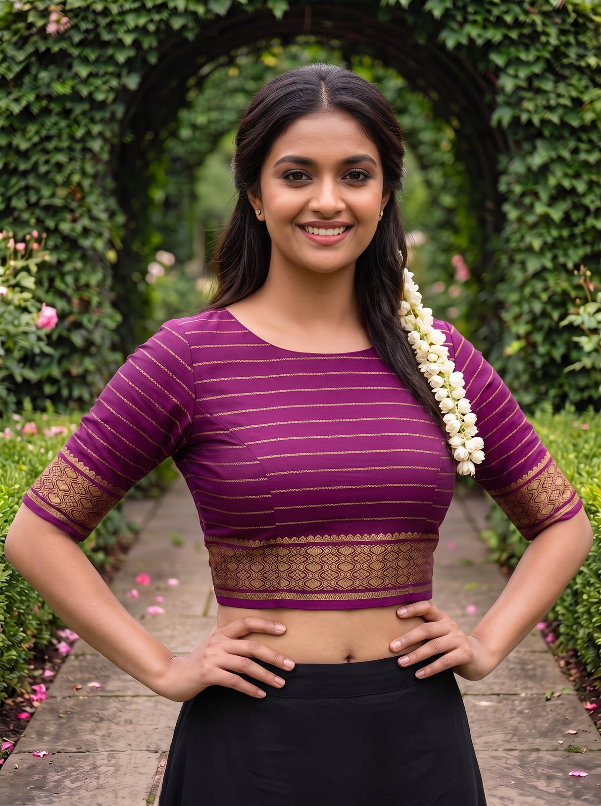MIMOSA Olive Mysore Silk crepe Saree — Model full length