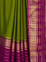 MIMOSA Olive Mysore Silk crepe Saree — fleets shot full lifestyle