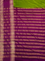MIMOSA Olive Mysore Silk crepe Saree — pallu and zari work detail