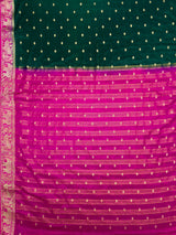 MIMOSA Bottle Green Saree Saree — pallu and zari work detail