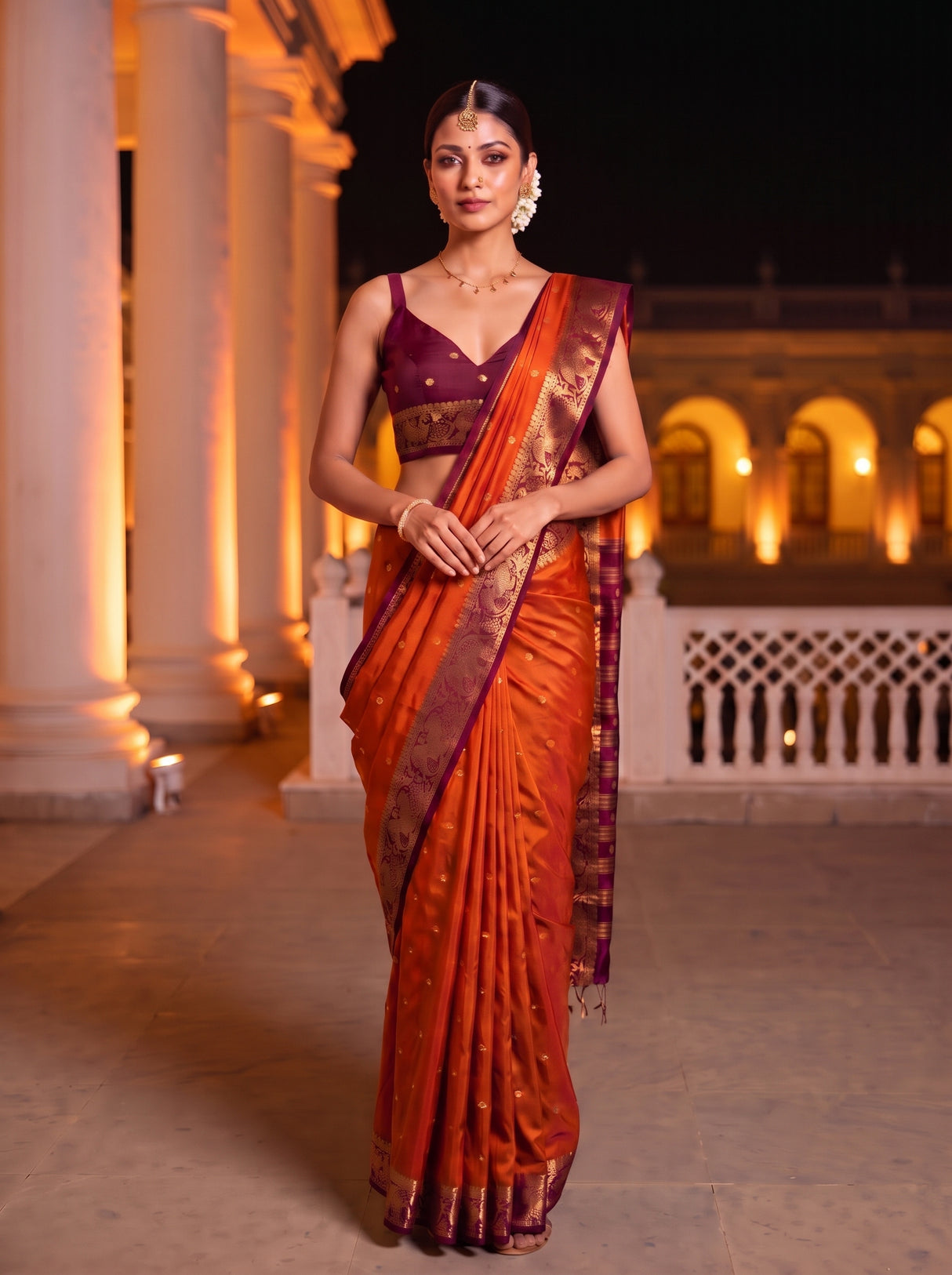 MIMOSA Mustard Saree Saree — pose 4 styling detail