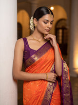 MIMOSA Peach Saree Saree — pose 10 styling detail