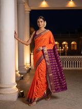 MIMOSA Peach Saree Saree — pose 6 styling detail