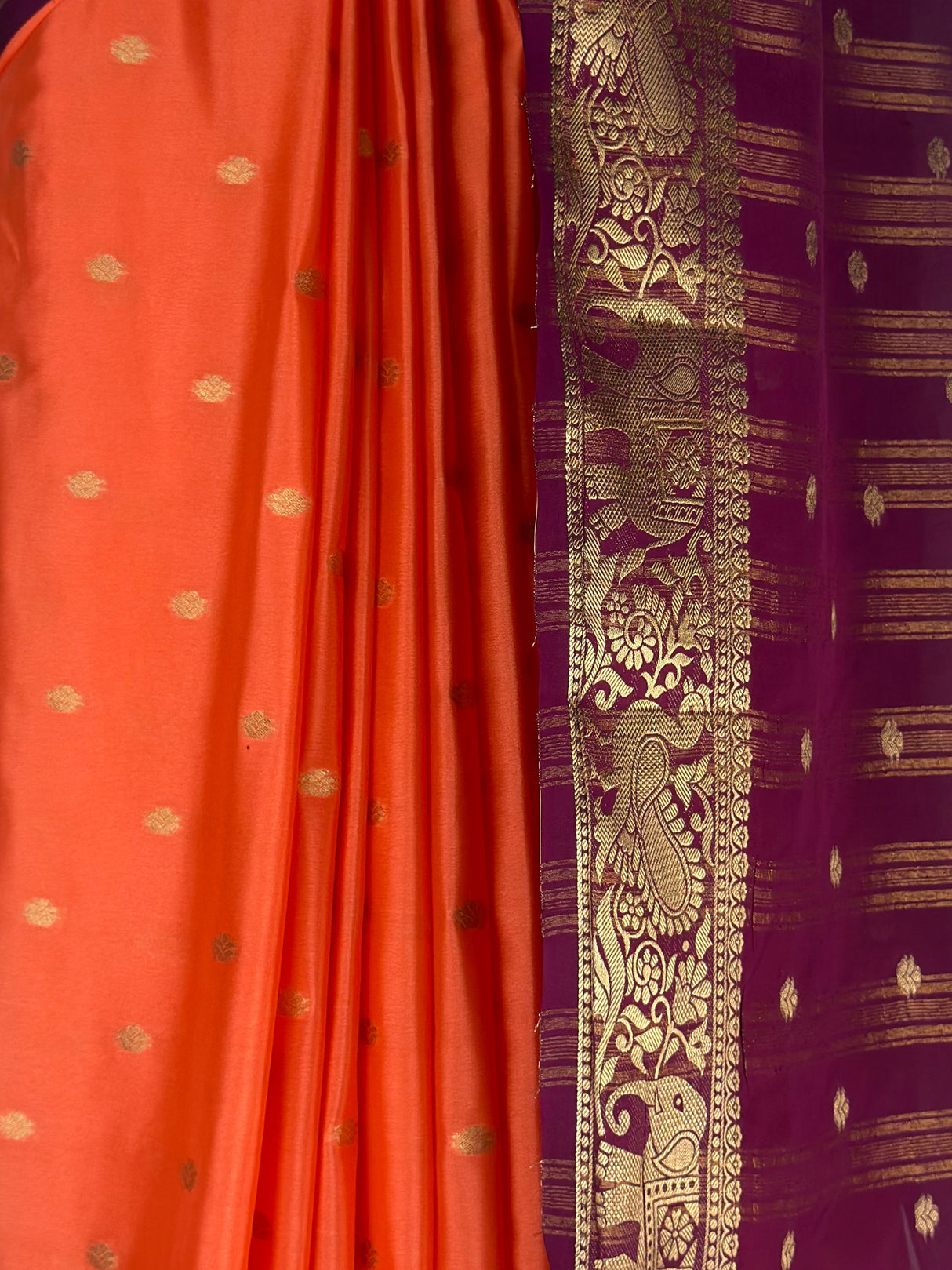 MIMOSA Peach Saree Saree — fleets shot full lifestyle