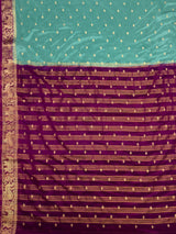MIMOSA Pista Saree Saree — pallu and zari work detail