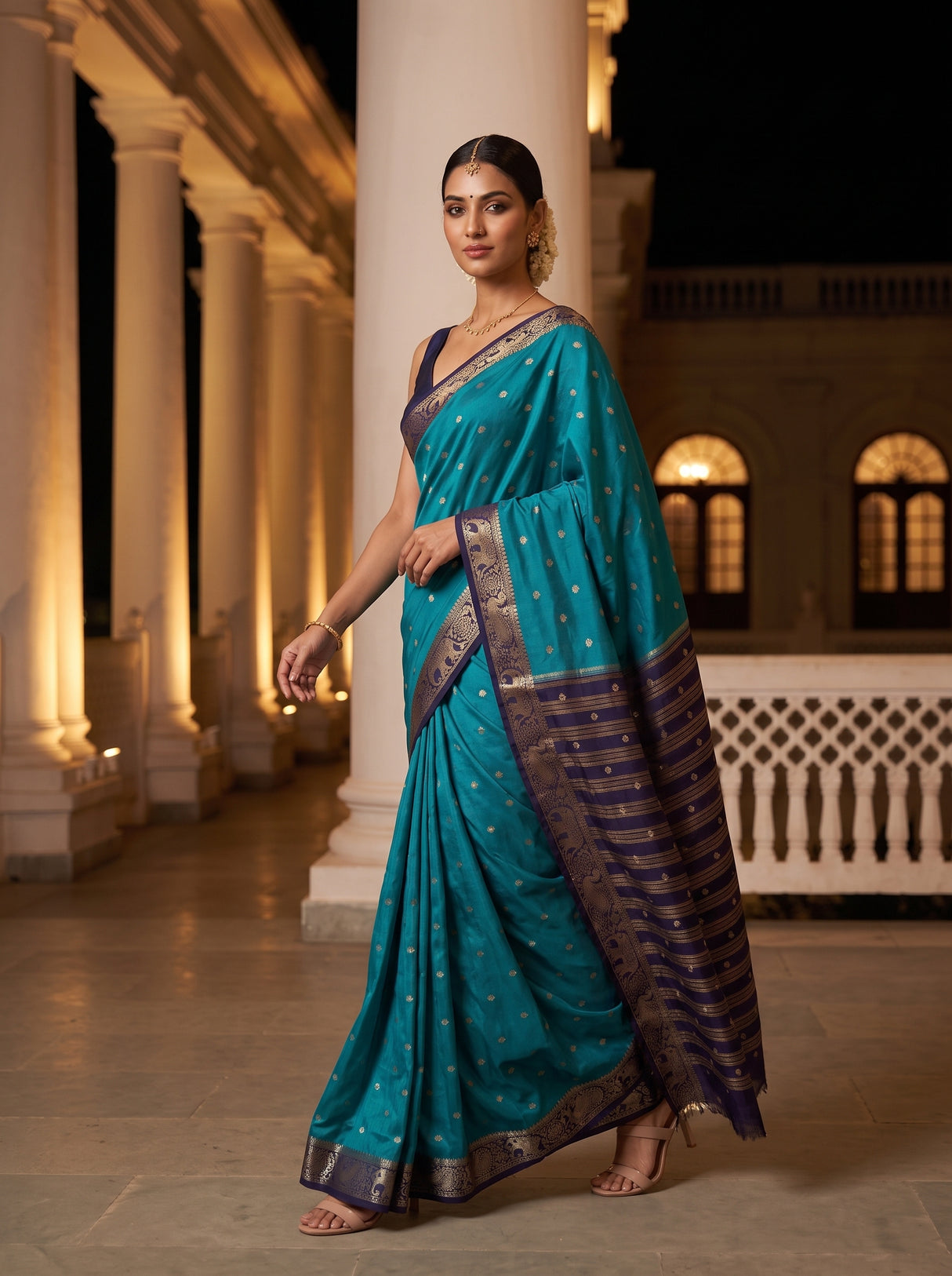 MIMOSA Sapphire Saree Saree — pose 6 styling detail