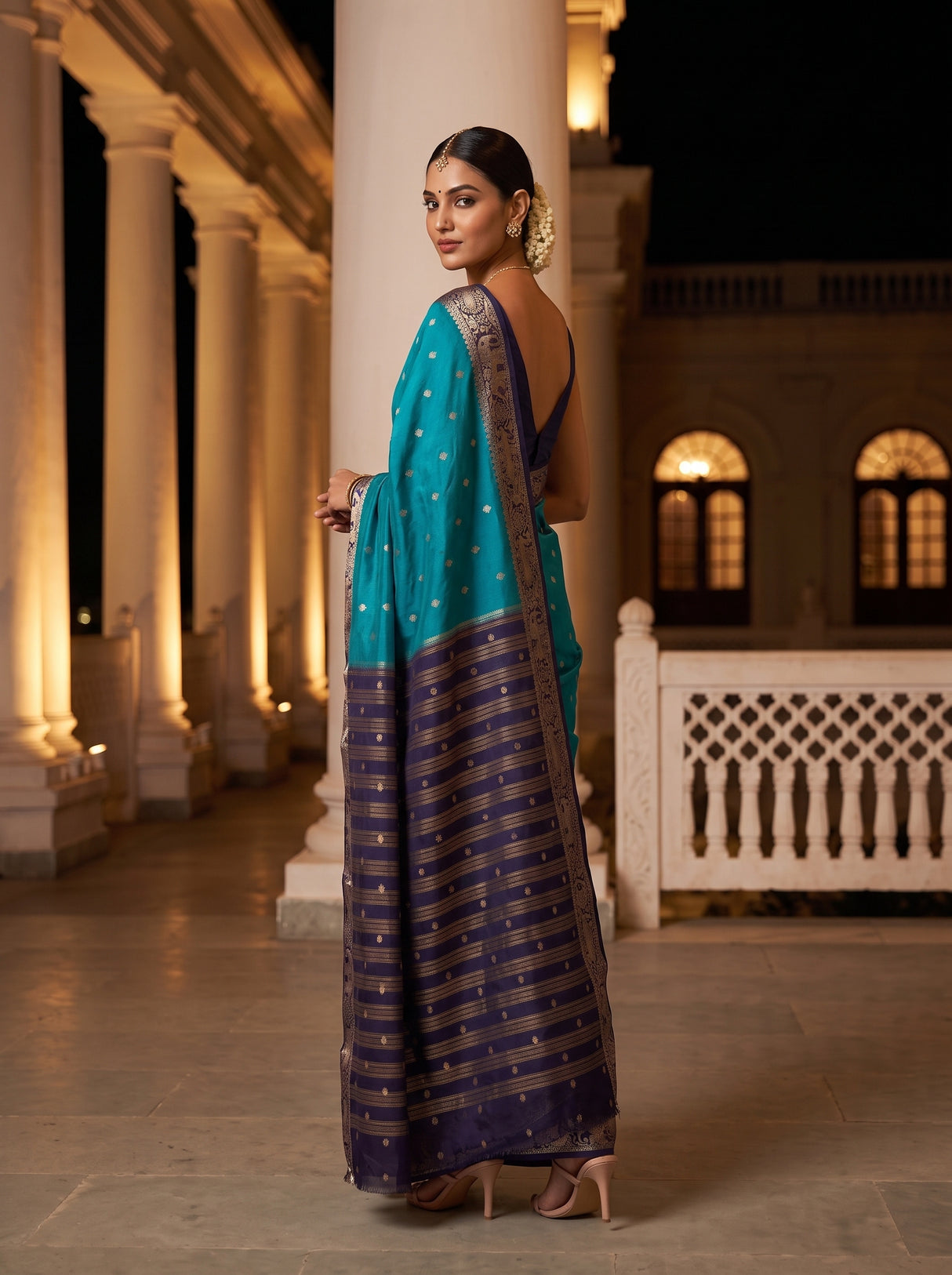 MIMOSA Sapphire Saree Saree — pose 7 styling detail