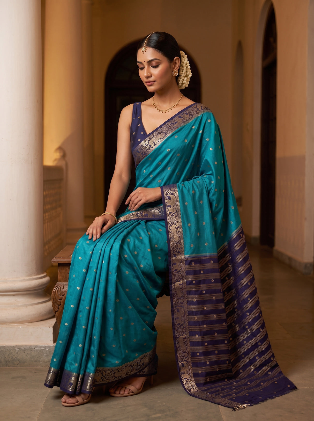 MIMOSA Sapphire Saree Saree — pose 8 styling detail