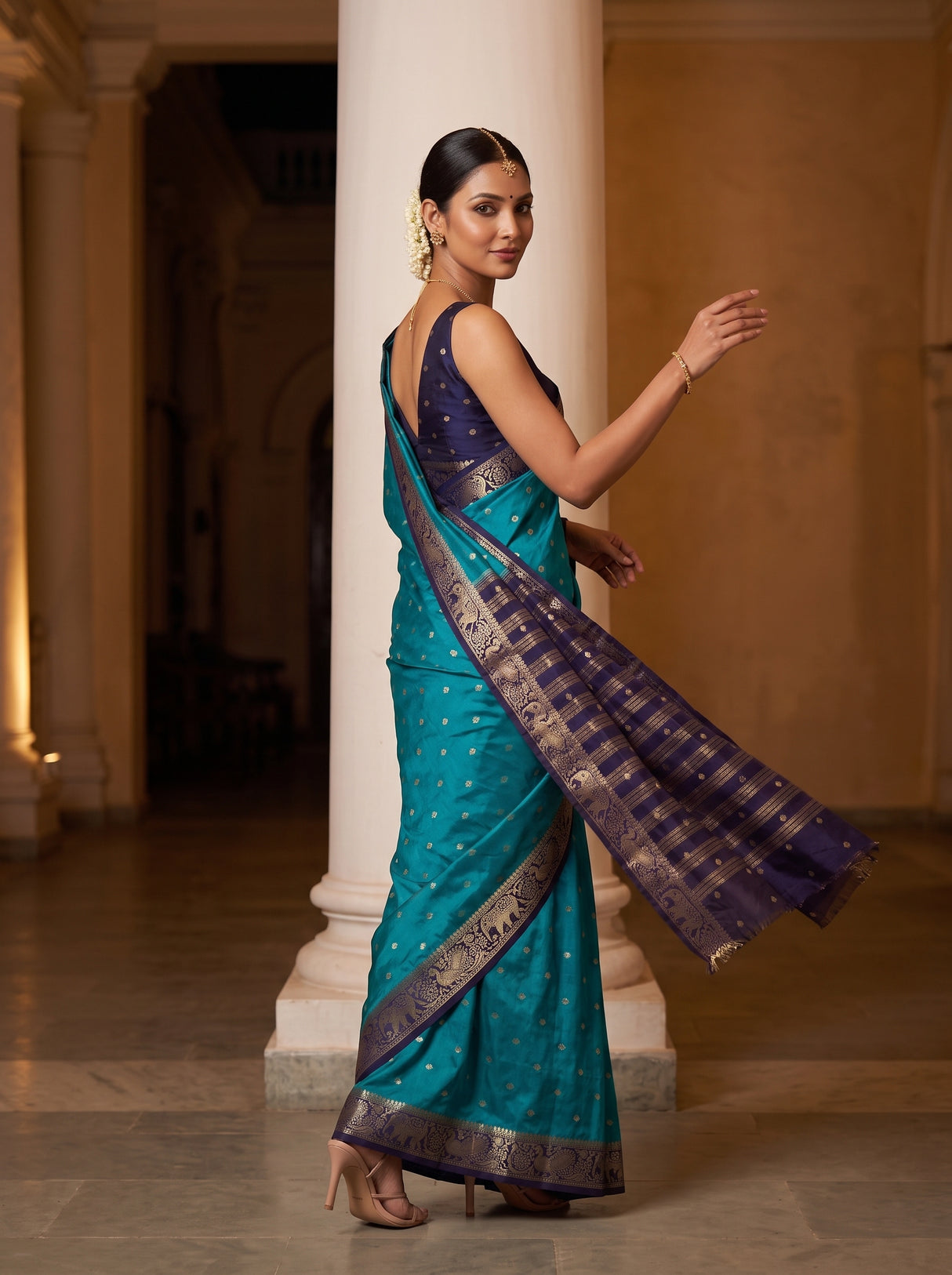 MIMOSA Sapphire Saree Saree — pose 9 styling detail
