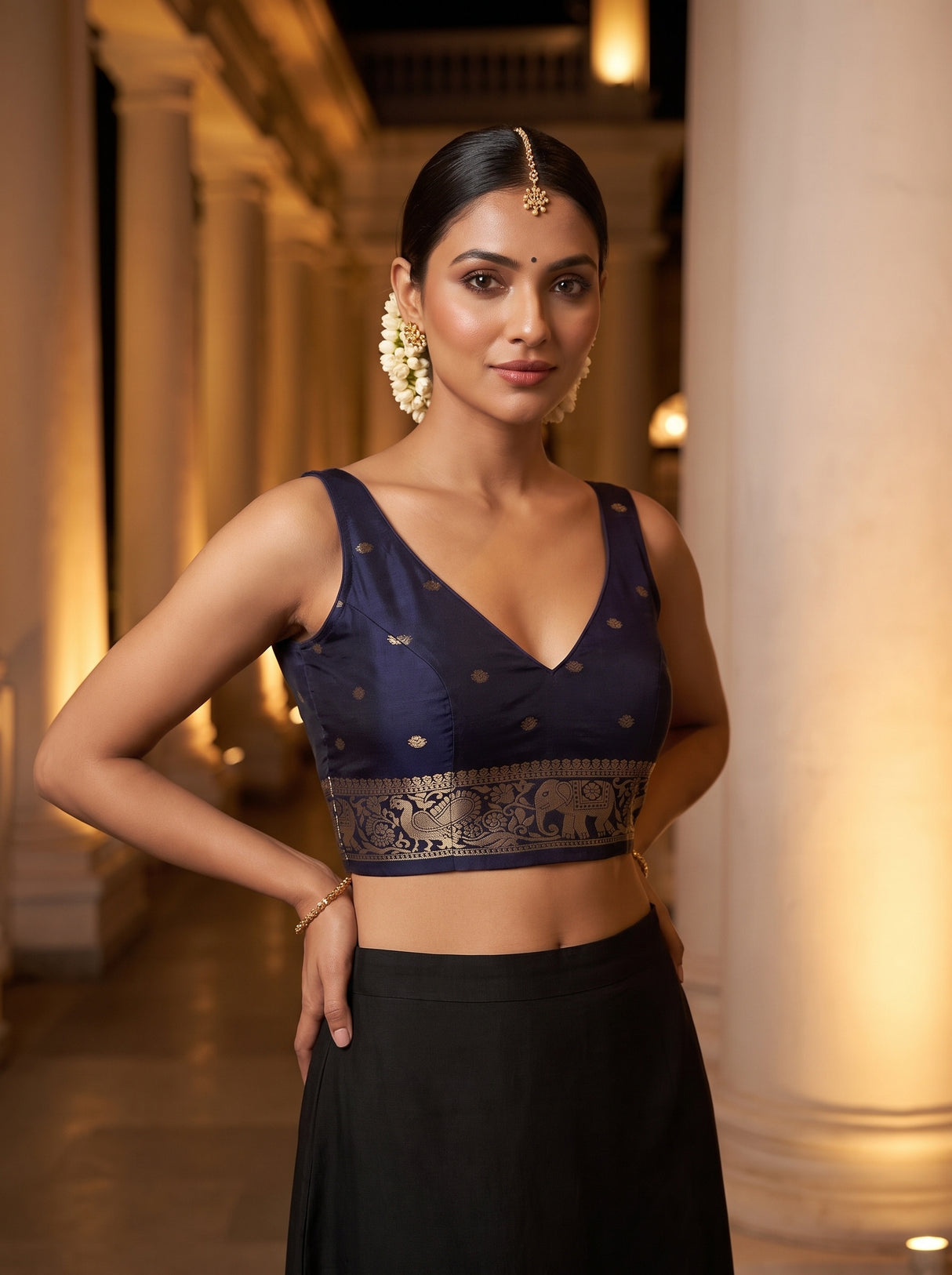 MIMOSA Sapphire Saree Saree — blouse close-up