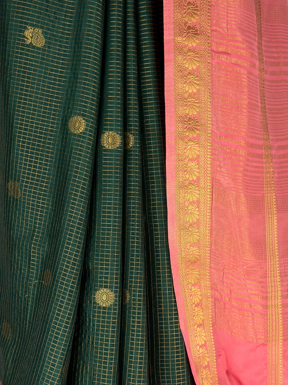 MIMOSA Bottle Green Saree Saree — fleets shot full lifestyle