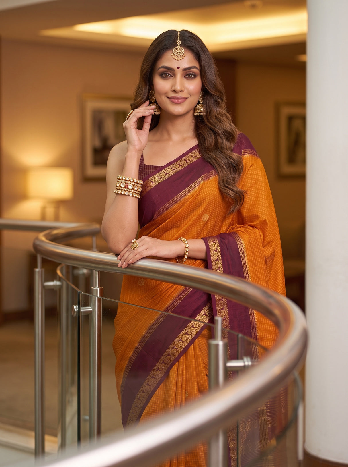 MIMOSA Gold Saree Saree — pose 10 styling detail