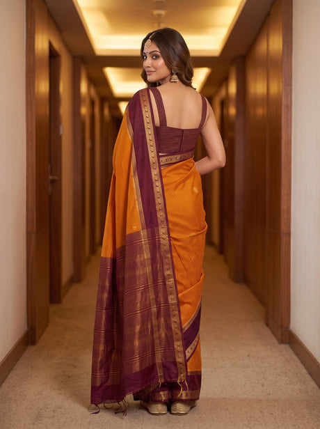 MIMOSA Gold Saree Saree — pose 2 styling detail