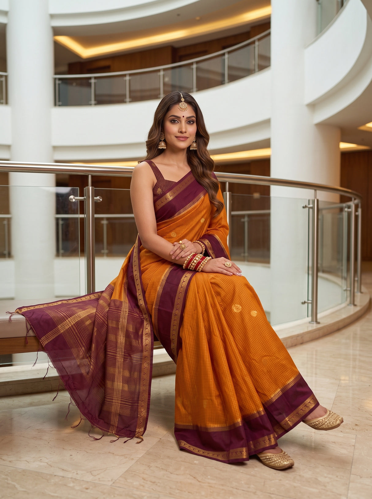 MIMOSA Gold Saree Saree — pose 8 styling detail