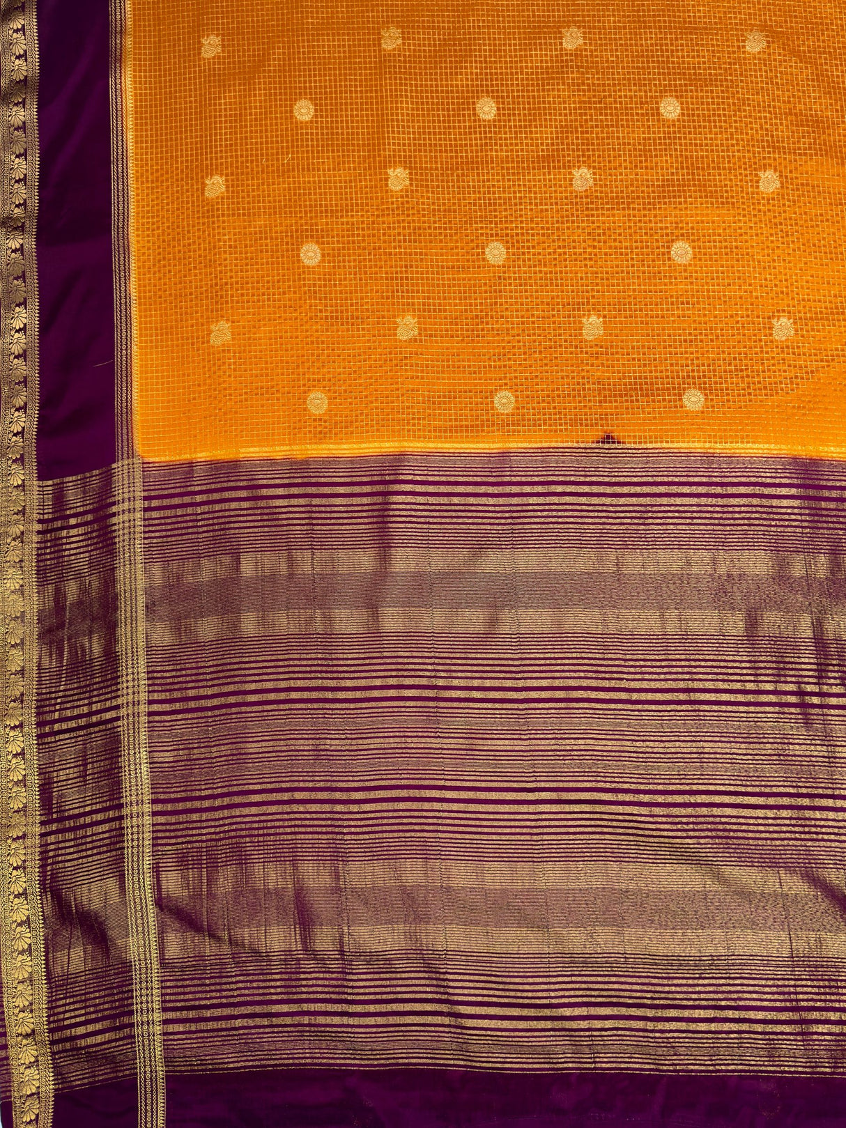 MIMOSA Gold Saree Saree — pallu and zari work detail