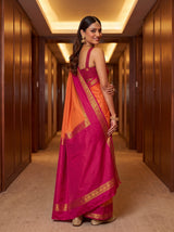 MIMOSA Peach Saree Saree — pose 7 styling detail