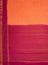 MIMOSA Peach Saree Saree — pallu and zari work detail