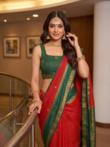 MIMOSA Red Saree Saree — pose 10 styling detail