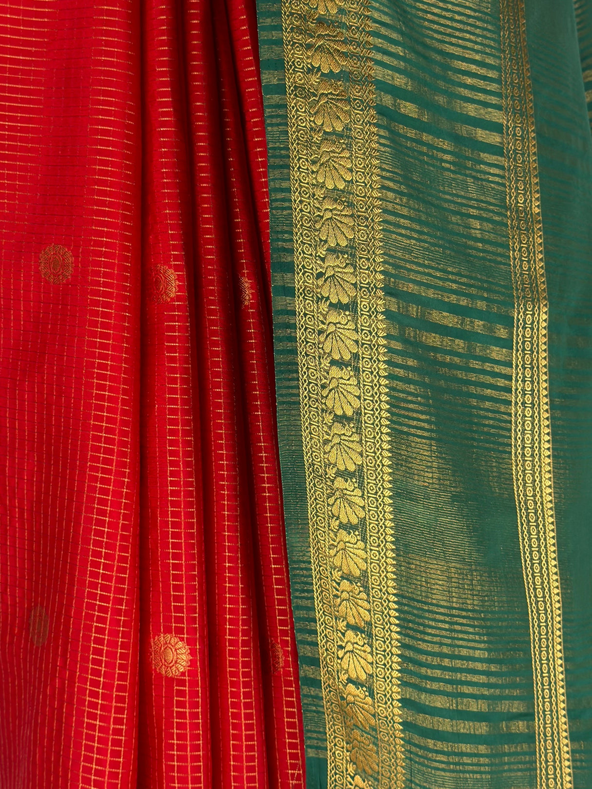 MIMOSA Red Saree Saree — fleets shot full lifestyle