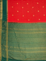 MIMOSA Red Saree Saree — pallu and zari work detail