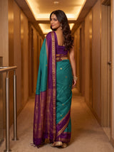 MIMOSA Sapphire Saree Saree — pose 2 styling detail