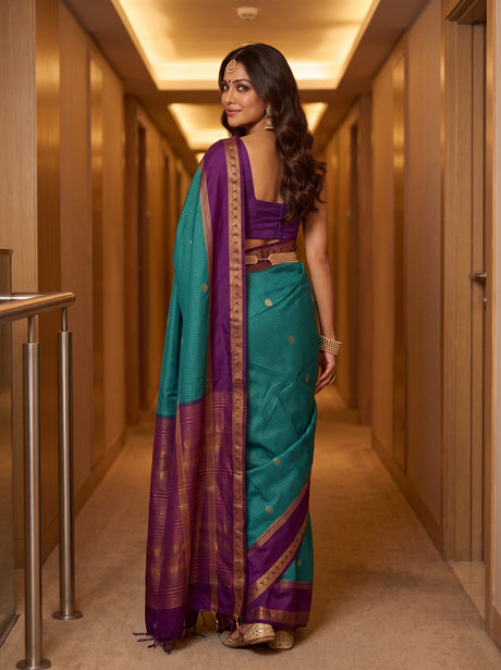 MIMOSA Sapphire Saree Saree — pose 2 styling detail