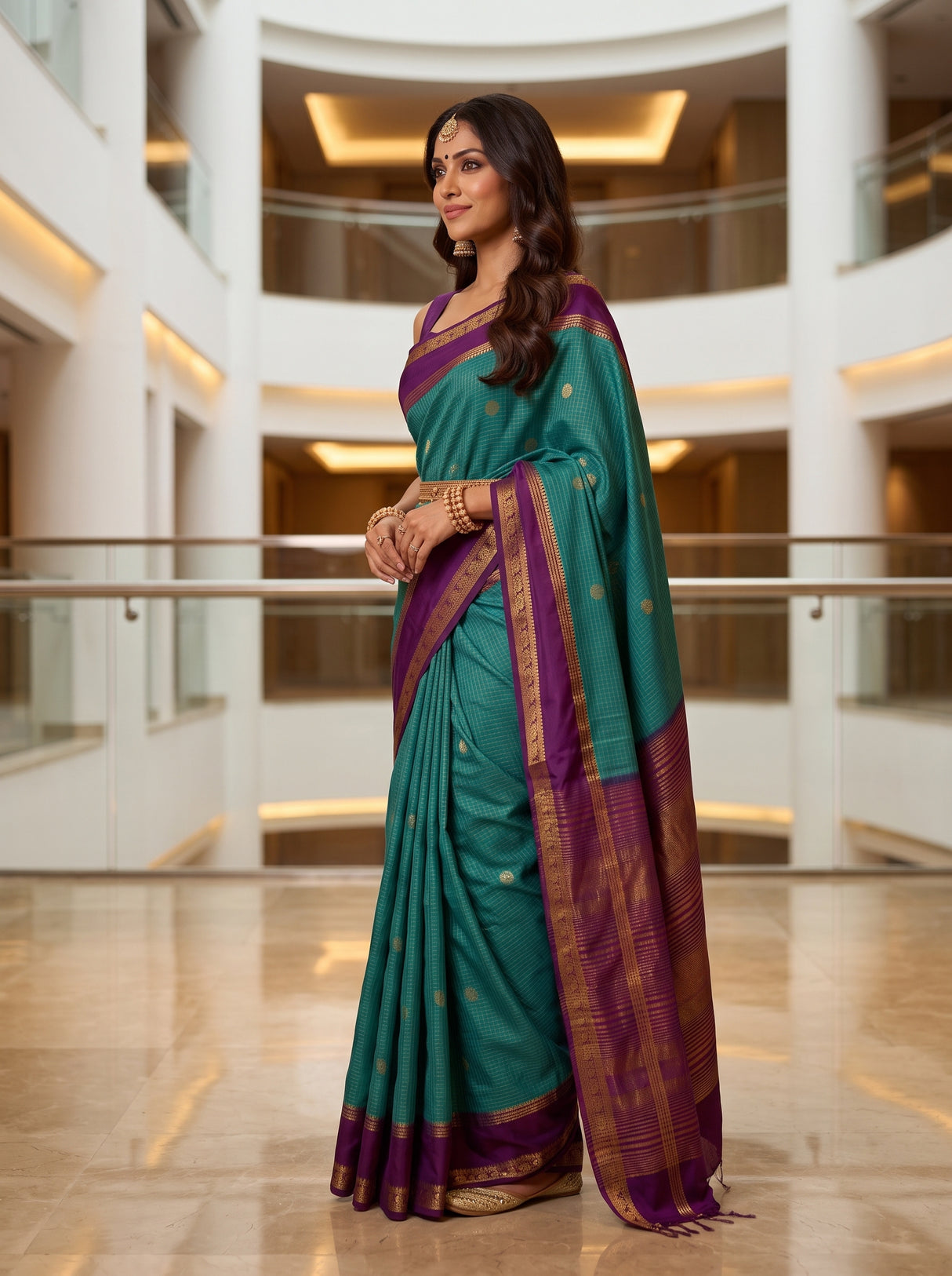 MIMOSA Sapphire Saree Saree — pose 3 styling detail
