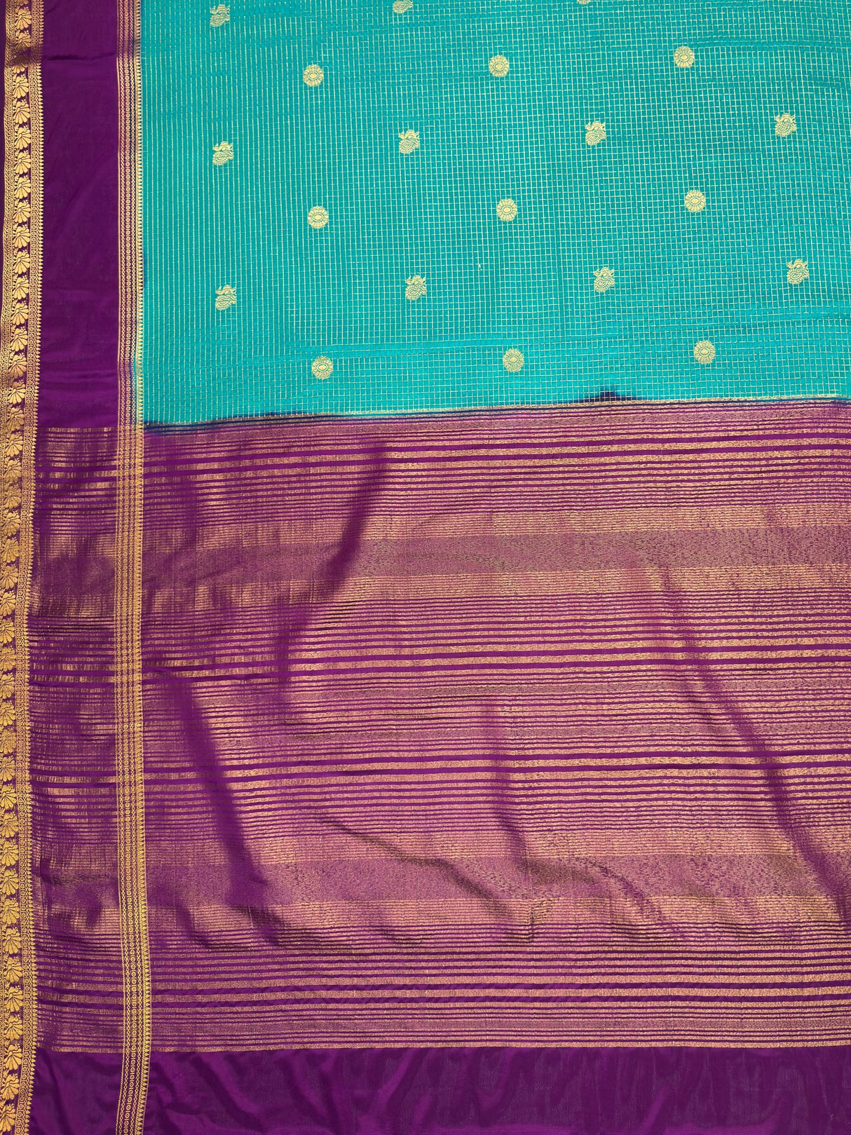 MIMOSA Sapphire Saree Saree — pallu and zari work detail