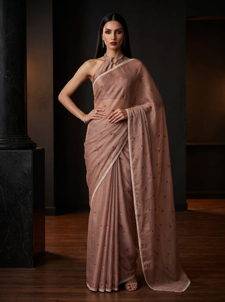 MIMOSA Tussar Saree Saree — front view on mannequin