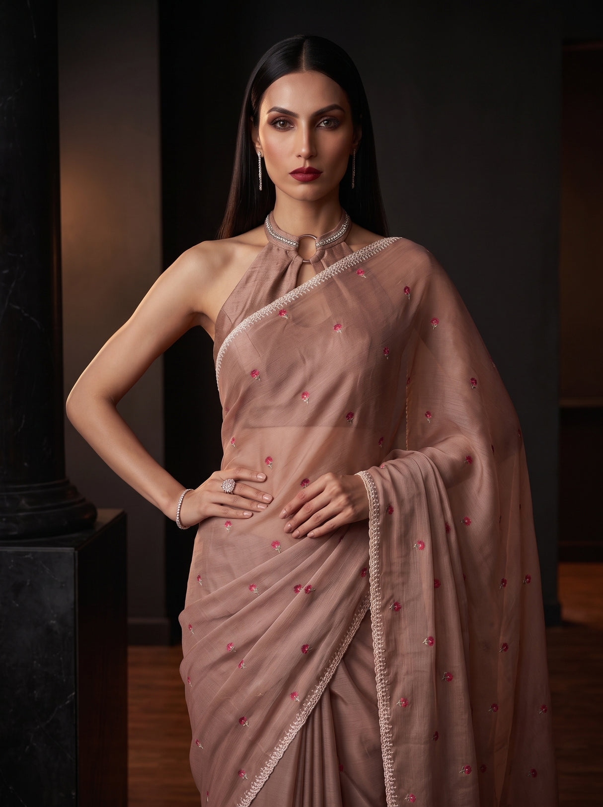 MIMOSA Tussar Saree Saree — pose 10 styling detail