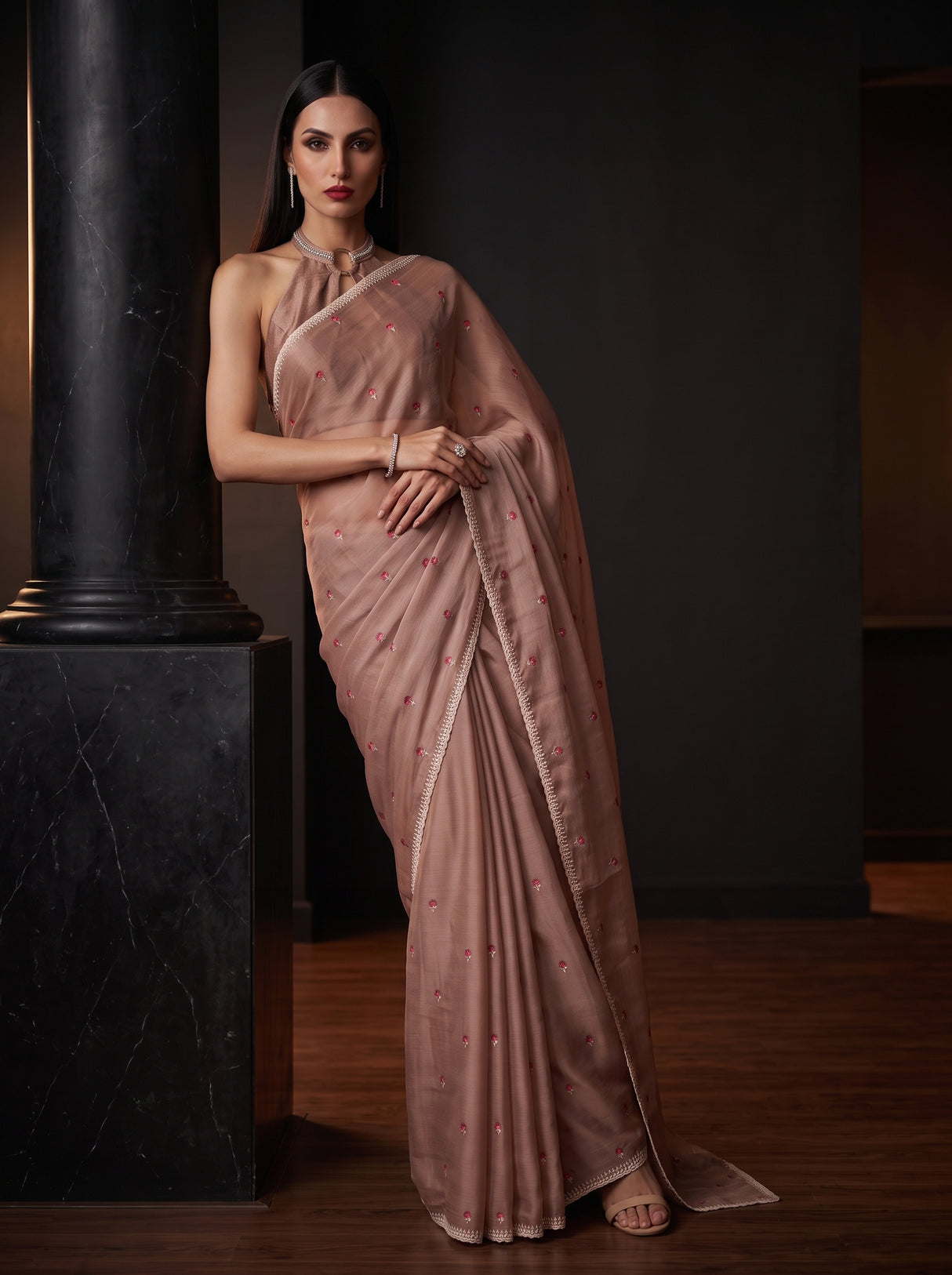 MIMOSA Tussar Saree Saree — pose 5 styling detail