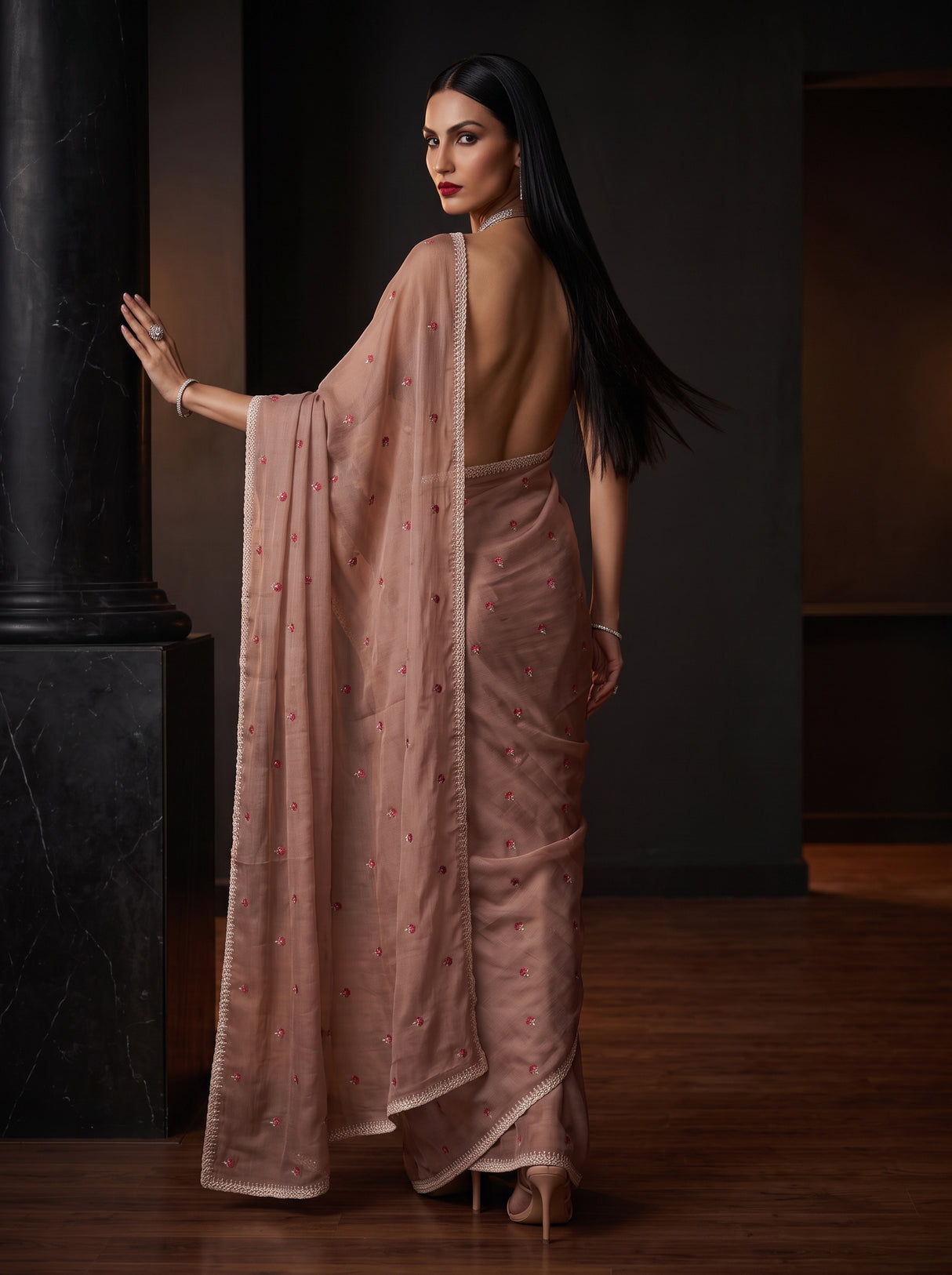 MIMOSA Tussar Saree Saree — pose 9 styling detail