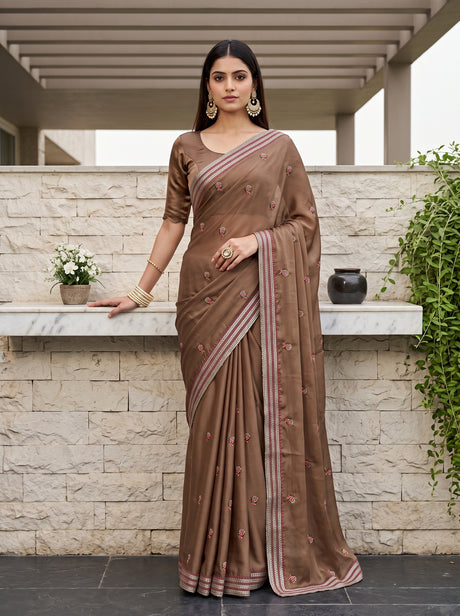 MIMOSA Chiku Saree Saree — front view on mannequin