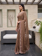 MIMOSA Chiku Saree Saree — pose 3 styling detail