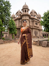 MIMOSA Chocolate Saree Saree — pose 5 styling detail