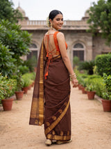 MIMOSA Chocolate Saree Saree — pose 7 styling detail