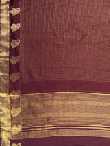 MIMOSA Chocolate Saree Saree — pallu and zari work detail
