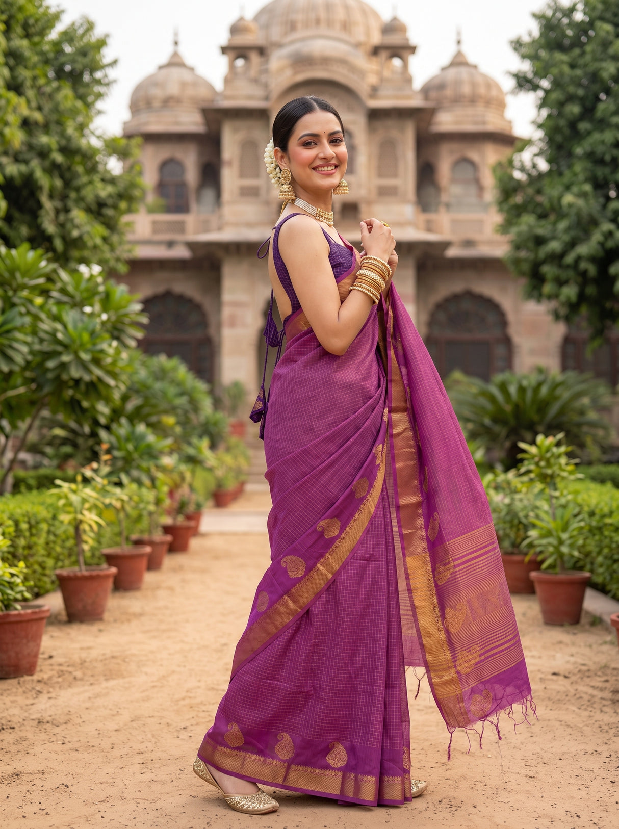 MIMOSA Gajari Saree Saree — pose 5 styling detail