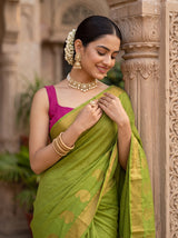 MIMOSA Olive Saree Saree — pose 10 styling detail