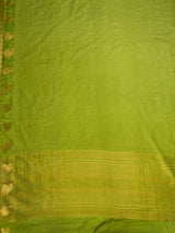 MIMOSA Olive Saree Saree — pallu and zari work detail