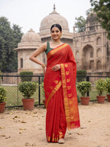 MIMOSA Red Saree Saree — pose 4 styling detail