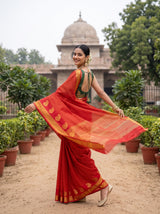 MIMOSA Red Saree Saree — pose 9 styling detail