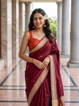 MIMOSA Chocolate Saree Saree — pose 10 styling detail