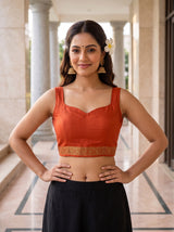 MIMOSA Chocolate Saree Saree — blouse close-up