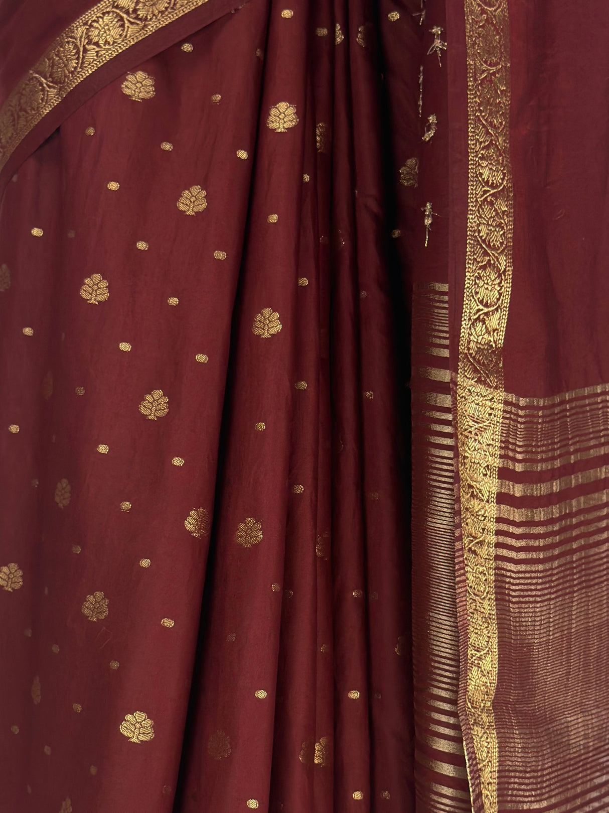 MIMOSA Chocolate Saree Saree — fleets shot full lifestyle